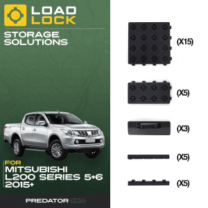 Mitsubishi L200 Series 5 & 6 2015+ LoadLock Full Truck Bed Base Kit - 4 Anchors & 4 Stoppers