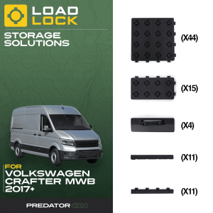 Volkswagen Crafter MWB/LWB/Maxi Long-Plus 2017+ LoadLock Full Load Bed Base Kit - 4 Anchors & 4 Stoppers , LWB