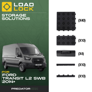 Ford Transit SWB/LWB/XLWB L2 2014+ LoadLock Full Load Bed Base Kit - 4 Anchors & 4 Stoppers , LWB