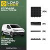Citroen Berlingo SWB/LWB 2019+ LoadLock Full Load Bed Base Kit - 8 Anchors & 8 Stoppers , LWB