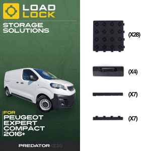 Peugeot Expert Compact/Standard/LWB 2016+ LoadLock Full Load Bed Base Kit - 8 Anchors & 8 Stoppers , Long