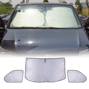 SHST002-01-fitted.jpg VW Transporter T6/T6.1 SWB 2015-2023 3pc Front & Side Sunshades