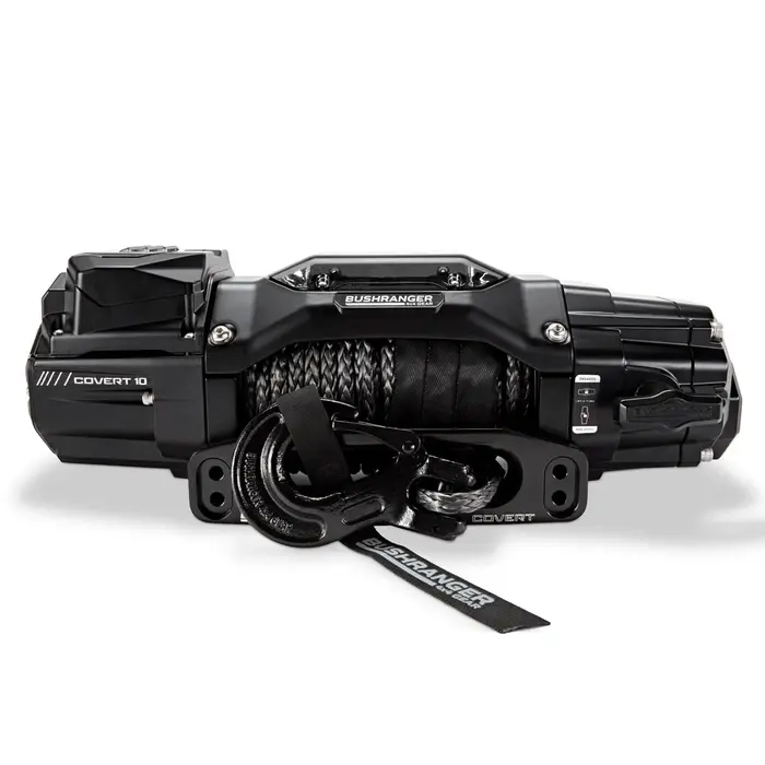 Bushranger COVERT 10,000lb Synthetic Rope Winch – 12V