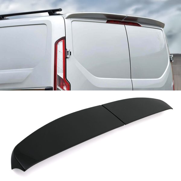 HOSP184-01fitted.jpg Ford Transit Custom 2012-2022 Gloss Black Rear Spoiler Barn Door Style