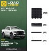 Ford Ranger T9 2023+ LoadLock Full Truck Bed Base Kit - 6 Anchors & 6 Stoppers