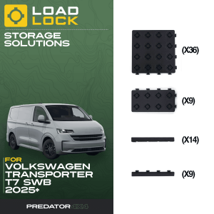 Volkswagen Transporter T7 SWB/LWB 2025+ LoadLock Full Load Bed Base Kit - 4 Anchors & 4 Stoppers , LWB