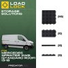 LoadLock Full Load Bed Base Kit Mercedes Sprinter SWB/MWB/LWB/XLWB 2013-2018 - 6 Anchors & 6 Stoppers , XLWB