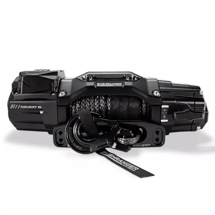 Bushranger COVERT 10,000lb Synthetic Rope Winch – 12V