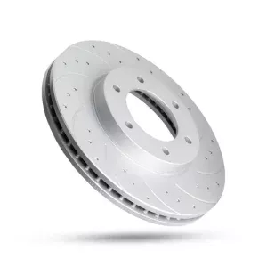 Pedders Front Left Slotted and Dimpled Geomet Coated Brake Rotor Volkswagen Amarok 2.0 Turbo MK2 2023-Onward