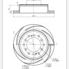 Pedders Rear Left Slotted Geomet Coated Brake Rotor Toyota Land Cruiser 150 series, GDJ150R 2015-Onward