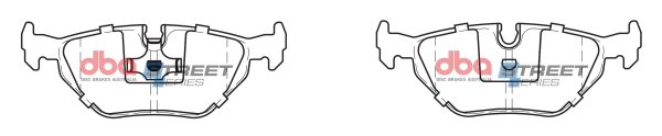 DBA Street Series Ceramic Rear Brake Pad Set 123.2 x 44.9 x 16.1mm for BMW 5 Series (E34) 518 / BMW 5 Series (E34) 520 & More