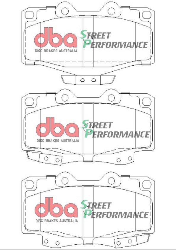 DBA Street Performance Front Brake Pad Set 119 x 74+67.5 x 15mm for Toyota 4 Runner LN130 / Toyota 4 Runner VZN185 & More
