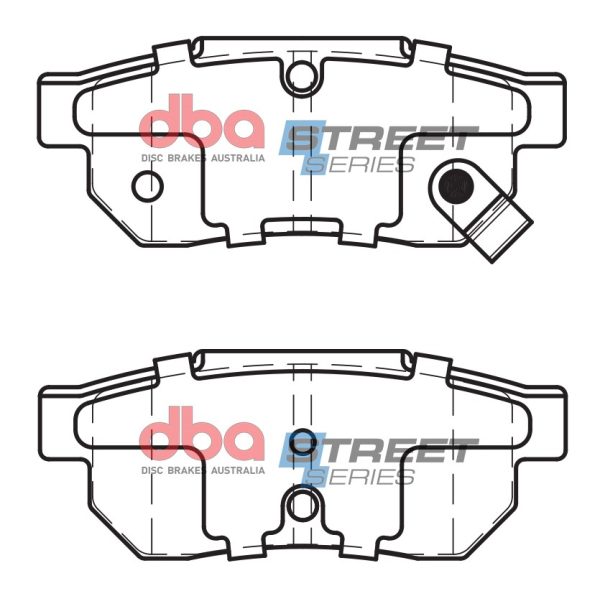 DBA Street Series Ceramic Rear Brake Pad Set 88.9 x 35.0 x 12.9mm for Honda City / Honda Civic (5th Gen) EG5 & More