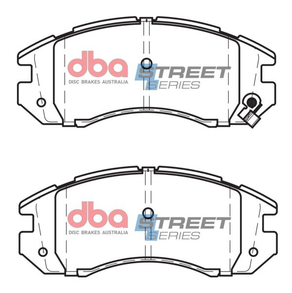 DBA Street Series Ceramic Front Brake Pad Set 127.8 x 54.4 x 16.9mm for Subaru Impreza / Subaru Legacy BC5 & More