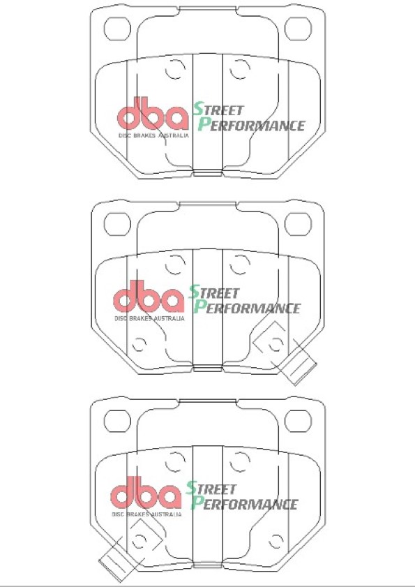 DBA Street Performance Rear Brake Pad Set 73.1 x 54.3 x 15.8mm for Nissan 300 ZX Z32 / Nissan 300ZX GZ32 & More