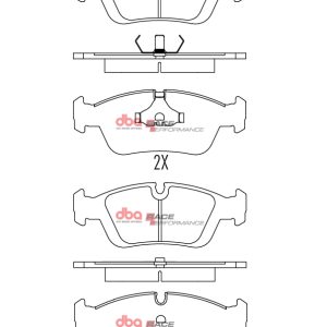 DBA Race Performance Front Brake Pad Set 151.4 x 57.3 x 17mm for BMW 3 Series (E36) 316 / BMW 3 Series (E36) 318 & More