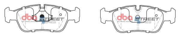 DBA Street Series Ceramic Front Brake Pad Set 151.4 x 57.2 x 17.1mm for BMW 3 Series (E36) 316 / BMW 3 Series (E36) 318 & More