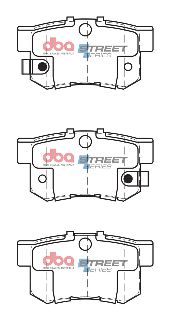 DB1230SS.jpg DBA Street Series Ceramic Rear Brake Pad Set 88.8 x 47.6 x 14.3mm for Honda Accord / Honda Civic (6th Gen) MB3 & More