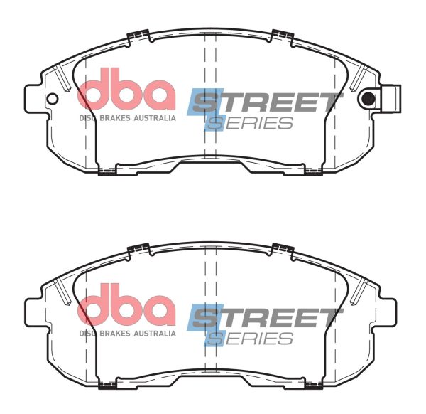 DBA Street Series Ceramic Front Brake Pad Set 137.2 x 54.2 x 16.3mm for Nissan 200SX (S13) / Nissan 350Z & More