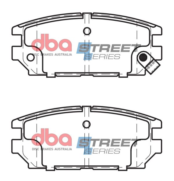 DBA Street Series Ceramic Rear Brake Pad Set 107.7 x 45.5 x 15.0mm for Mitsubishi Chariot / Mitsubishi Galant & More