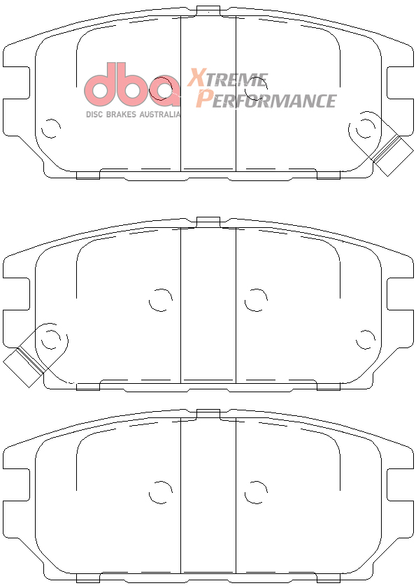 DB1238XP.jpg DBA Xtreme Performance Rear Brake Pad Set 107.6 x 45.6 x 15.3mm for Mitsubishi Chariot / Mitsubishi Galant & More