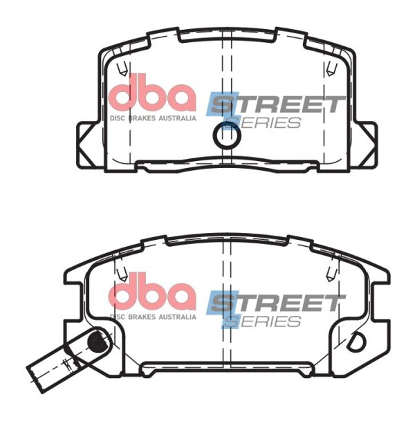 DBA Street Series Ceramic Rear Brake Pad Set 98.6, 96.1 x 47.2, 47.0 x 15.7, 15.2mm for Toyota MR2 (Mk2) / Toyota MR2 (Mk2) SW20 / Toyota MR2 (Mk3)
