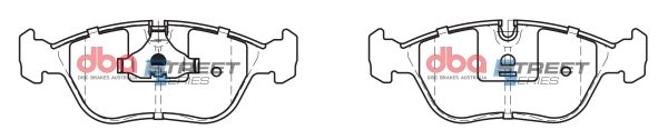 DBA Street Series Ceramic Front Brake Pad Set 156.4, 156.4 x 58.0, 58.2 x 18.0mm for Volvo C70 T5 / Volvo S70 & More
