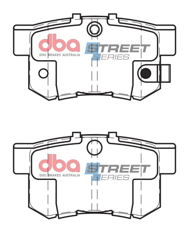 DB1265SS.jpg DBA Street Series Ceramic Rear Brake Pad Set 88.8 x 47.6 x 14.3mm for Fiat Sedici / Honda Accord & More