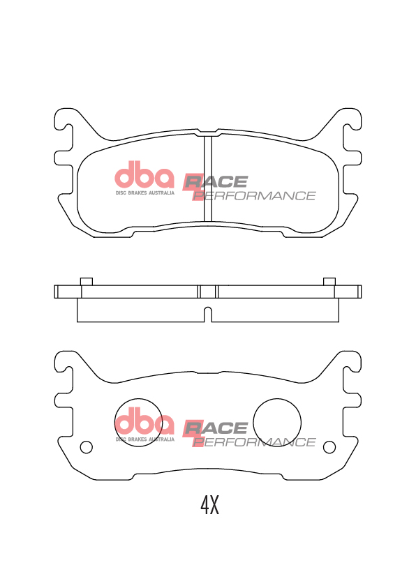 DB1283RP.jpg DBA Race Performance Rear Brake Pad Set for Mazda MX5 (Mk1) (NA) / Mazda MX5 (Mk2) (NB)