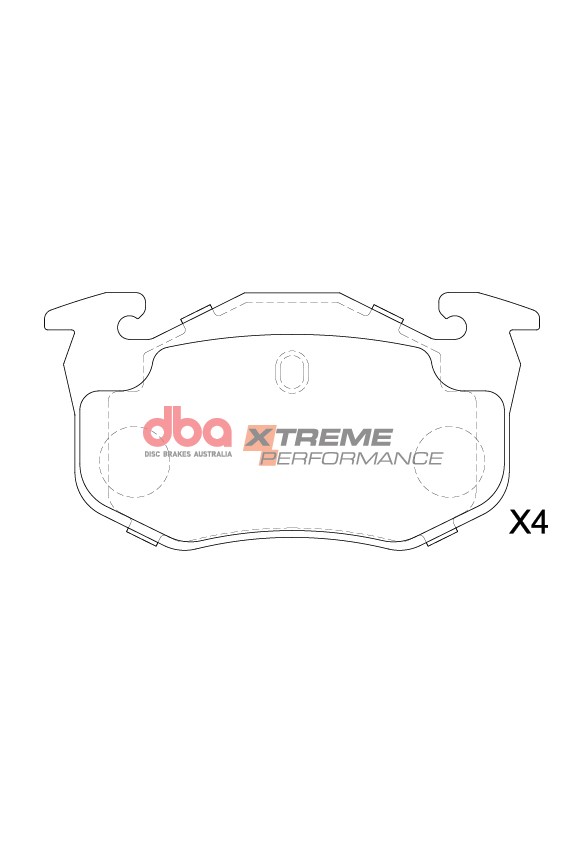 DBA Xtreme Performance Rear Brake Pad Set 105 x 54.77 x 10.8mm for Renault 19 / Renault 19 Chamade & More
