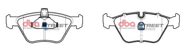 DBA Street Series Ceramic Front Brake Pad Set 156.4, 156.5 x 63.6, 63.4 x 18.8mm for BMW 3 Series (E46) 330 / BMW 3 Series (X 4WD E46) 330 & More