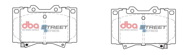 DBA Street Series Semi-Metallic Front Brake Pad Set 119.4 x 77.9 x 16.8mm for Toyota Land Cruiser / Toyota Sequoia