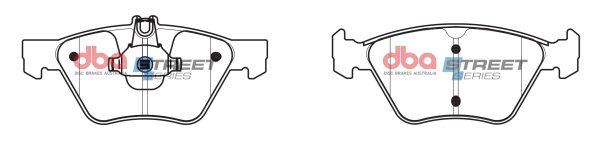 DB1403SS.jpg DBA Street Series Ceramic Front Brake Pad Set 155.1, 156.5 x 68.7, 63.4 x 19.5mm for Chrysler Crossfire / Mercedes CLK (C208) CLK200 Convertible & More