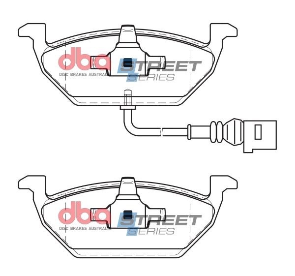 DBA Street Series Ceramic Front Brake Pad Set 146.0 x 54.7 x 18.4mm for Audi A1 8X / Audi A1 GB & More