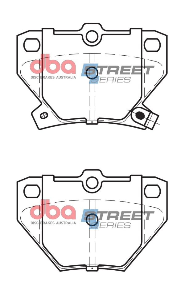 DBA Street Series Ceramic Rear Brake Pad Set 78.5 x 56.1 x 13.2mm for Toyota Celica ZZT230 / Toyota Celica ZZT231 & More