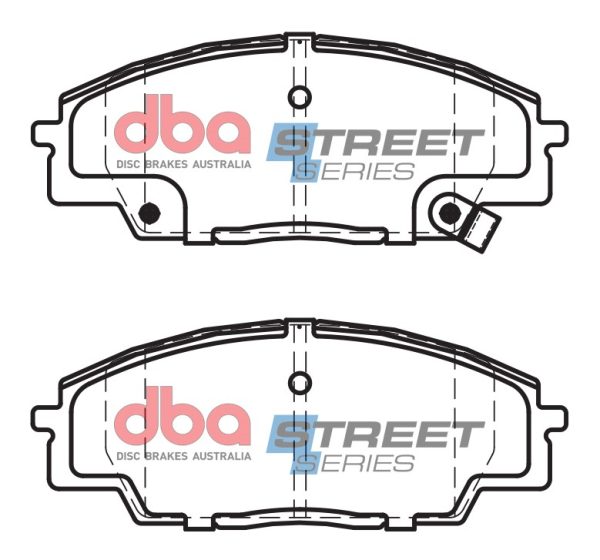 DBA Street Series Ceramic Front Brake Pad Set 135.2 x 52.3 x 15.7mm for Honda Civic (7th Gen) EP3 / Honda Civic (7th Gen) EP4 & More