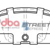 DBA Street Series Ceramic Rear Brake Pad Set 95.7 x 44.1 x 13.3mm for Holden (Aust/Nz) Barina C / Opel Corsa (C) & More