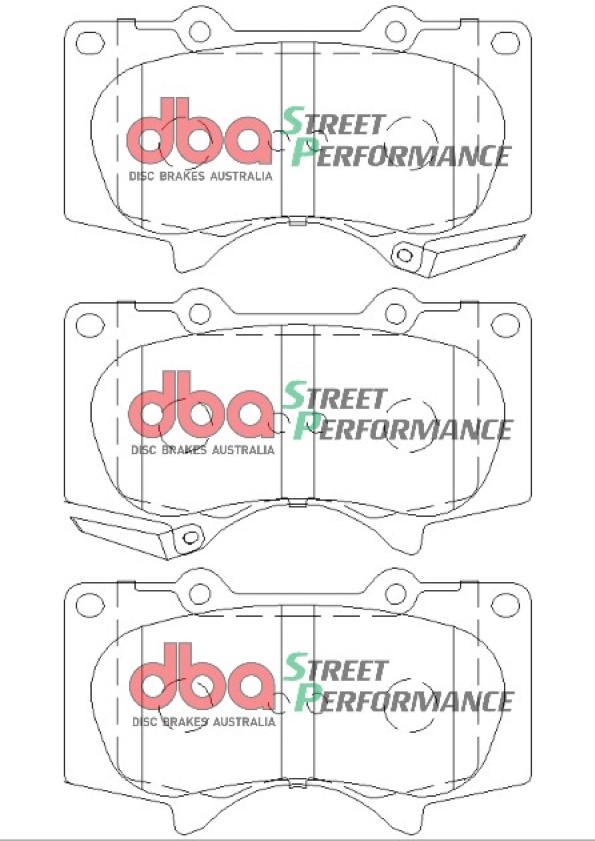 DBA Street Series X-Gold Drilled & Slotted Front Disc & Street Performance Pad Kit 338 x 28mm for Toyota Fortuner AN150/160 / Toyota Land Cruiser