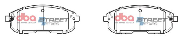 DBA Street Series Ceramic Front Brake Pad Set 137.0 x 54.2 x 14.8mm for Nissan 200 SX S13 / Nissan Maxima & More