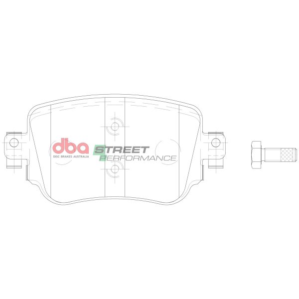 DBA Street Performance Rear Brake Pad Set 104.1 x 52.1 x 15.9mm for Audi A1 8X / Audi A1 GB & More