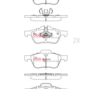 DB1500RP.jpg DBA Race Performance Front Brake Pad Set 140.3 x 59.4+59.7 x 17.3mm