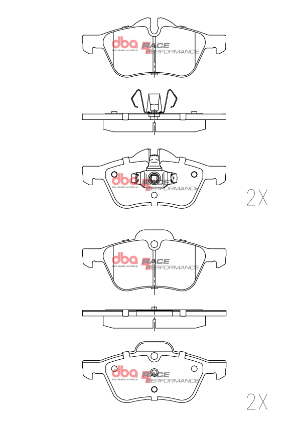 DB1500RP.jpg DBA Race Performance Front Brake Pad Set 140.3 x 59.4+59.7 x 17.3mm