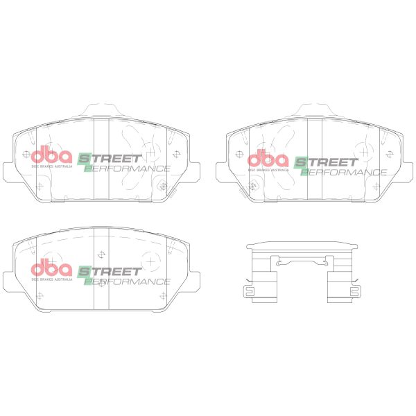 DBA Street Performance Front Brake Pad Set for Hyundai i-30 N PD / Hyundai Kona N