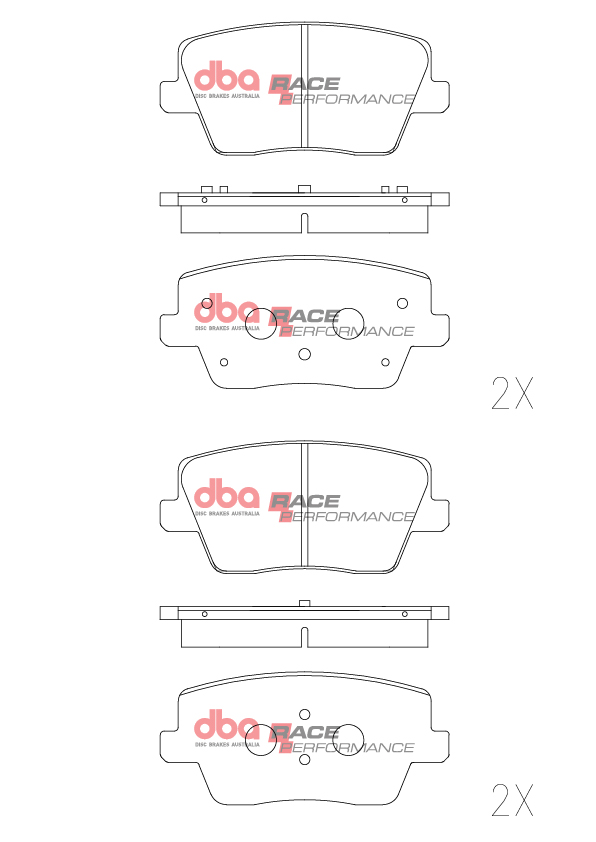 DBA Race Performance Rear Brake Pad Set for Hyundai i-30 N PD / Hyundai Kona N