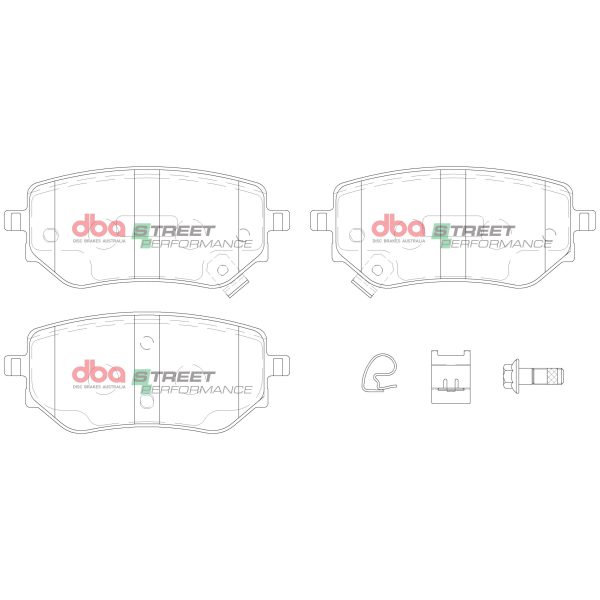 DBA Street Performance Rear Brake Pad Set 112.8 x 48.1 x 17.4mm for Mercedes X-Class / Nissan Navara