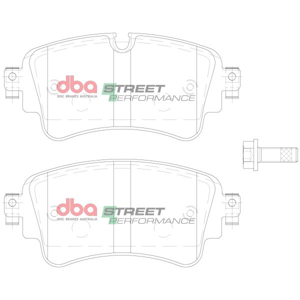 DBA Street Performance Rear Brake Pad Set 129 x 58.9 x 16.4mm for Audi A4 Allroad quattro Mk2 / Audi A4 B9 & More