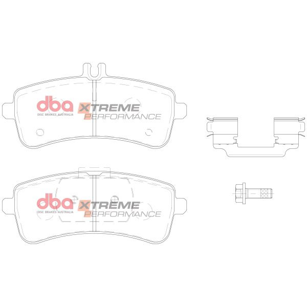 DBA Xtreme Performance Rear Brake Pad Set 146.1, 146.1 x 67.6, 57.9 x 15.9, 15.5mm for Mercedes AMG GT / Mercedes AMG GT C Roadster & More