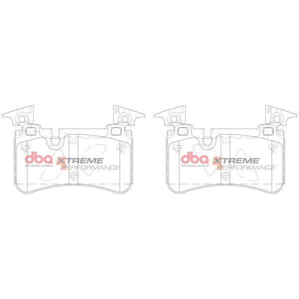 DBA Xtreme Performance Rear Brake Pad Set 111 x 76 x 13.3mm for Mercedes C-Class (W204) C63 AMG / Mercedes C-Class Coupe (C204) C63 AMG & More
