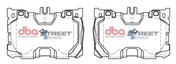 DBA Street Series Ceramic Front Brake Pad Set 141.9 x 94.1 x 17.9mm for Mercedes C-Class (W205) C43 AMG / Mercedes C-Class Cabriolet (A205) C43 AMG & More