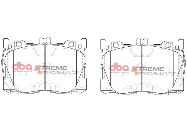 DBA Xtreme Performance Front Brake Pad Set 141.9 x 94.1 x 17.9mm for Mercedes C-Class (W205) C43 AMG / Mercedes C-Class Cabriolet (A205) C43 AMG & More